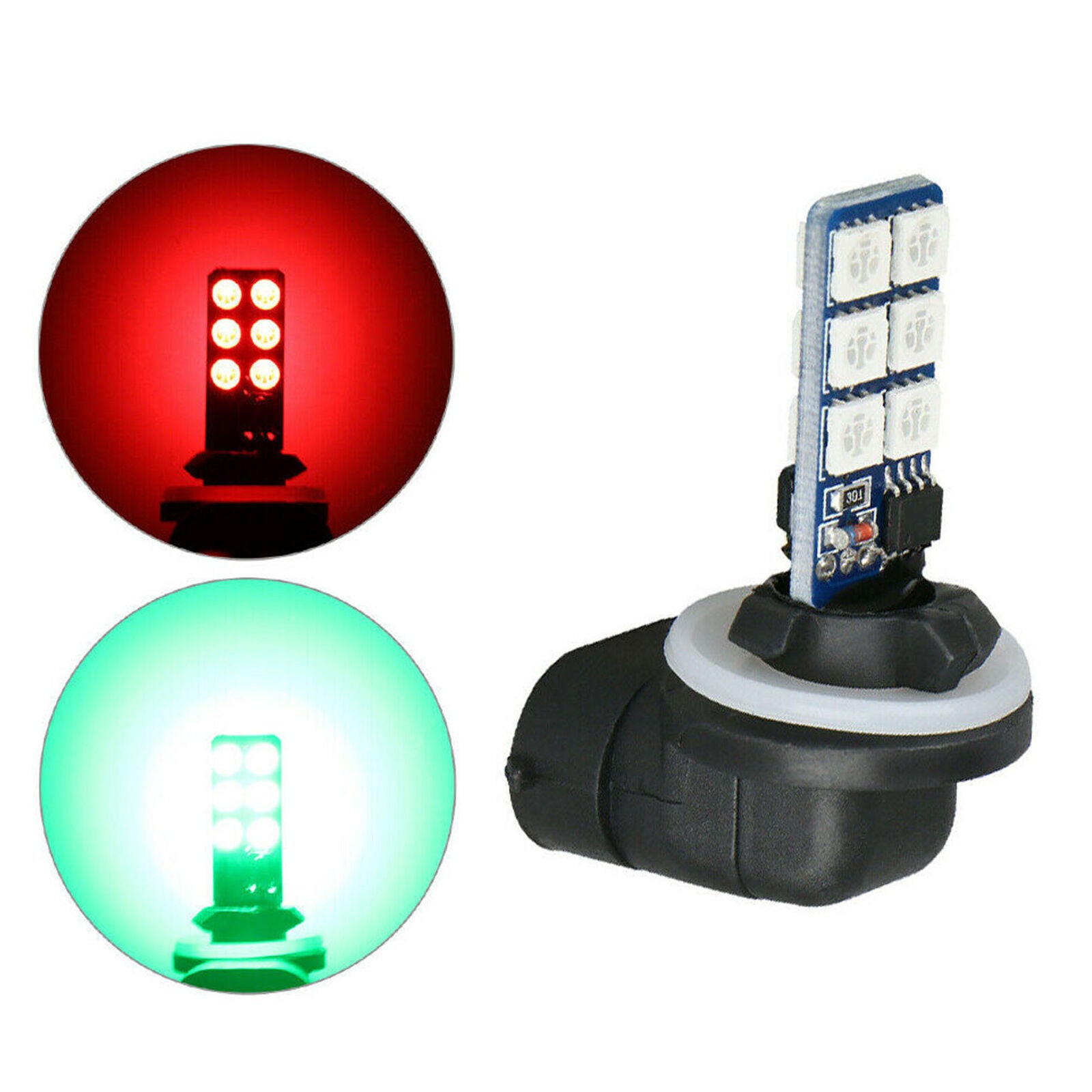 2pcs 881 5050 Colourful LED RGB Car Headlight Fog Lights Lamp Bulb Accessories