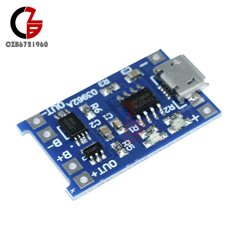 5PCS USB 5V 1A 18650 Lithium Battery Charger Board with Protection Module TP4056