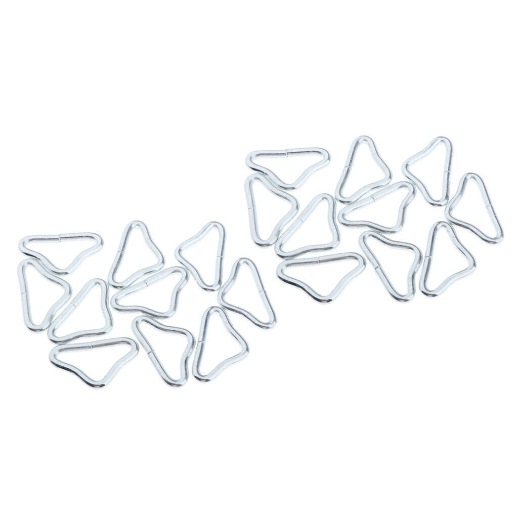 Pack of 20 Metal Triangle Rings Buckle Loop Ring for Trampoline Supplies