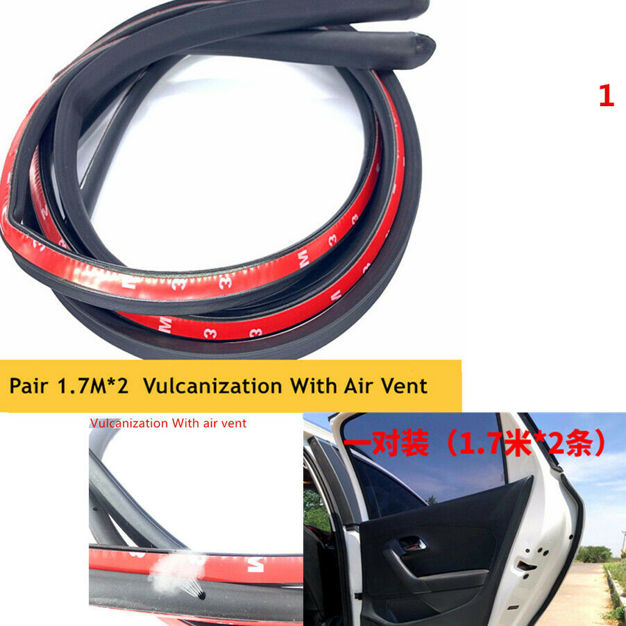 2PCS 1.7M * 2 Rubber C pillar Protection Sealant Strip Sealant With Air Vent