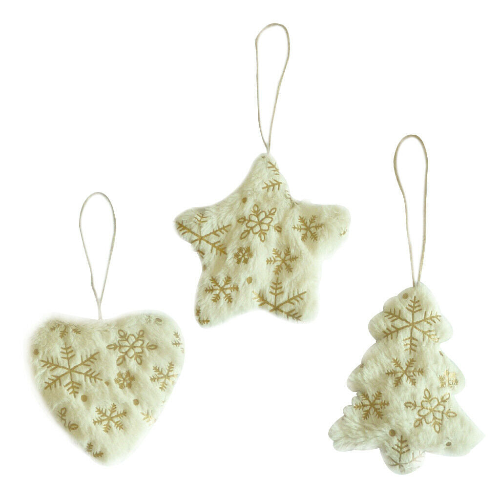 3/Set Christmas Tree Hanging Decorations Holiday Party Decor Heart/Tree/Star
