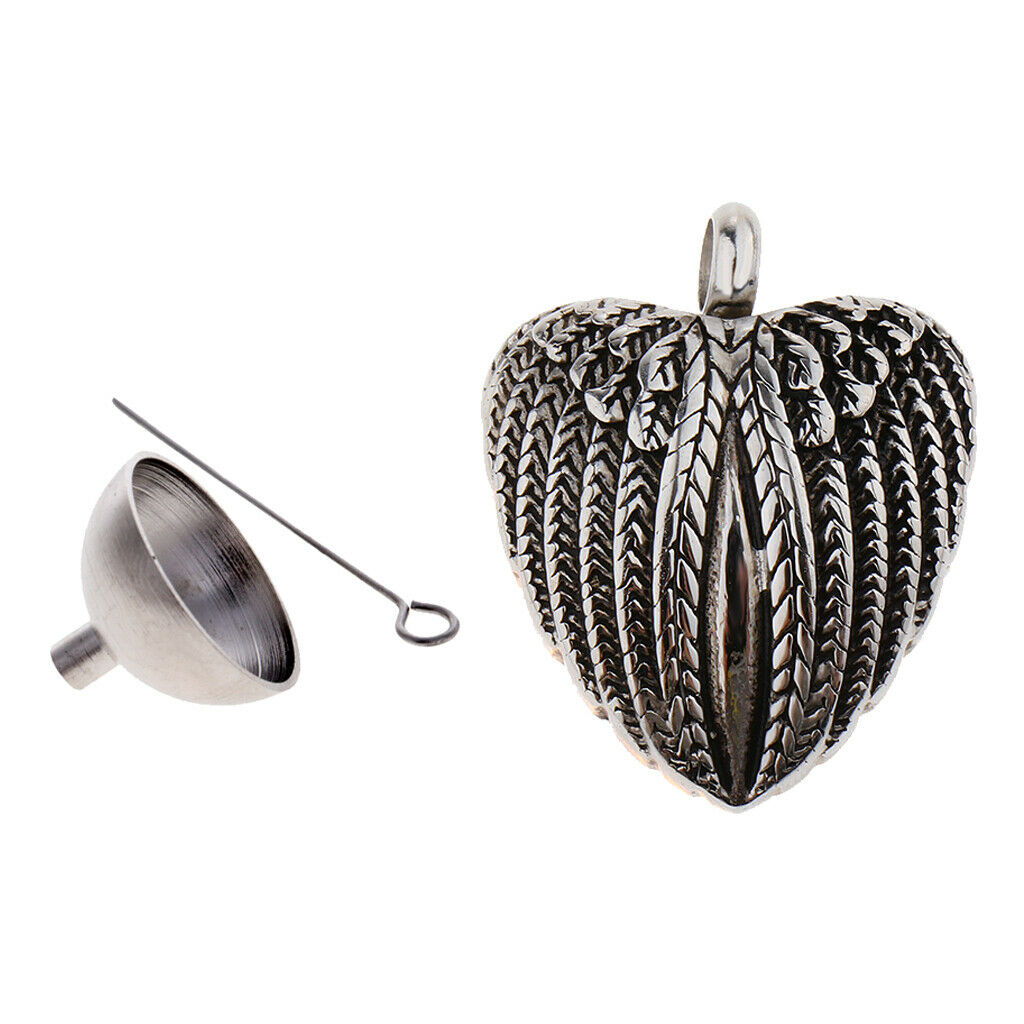 Metal Jewellery Ashes Urn Pendant Holder Keepsake Necklace w/ Mini Funnel