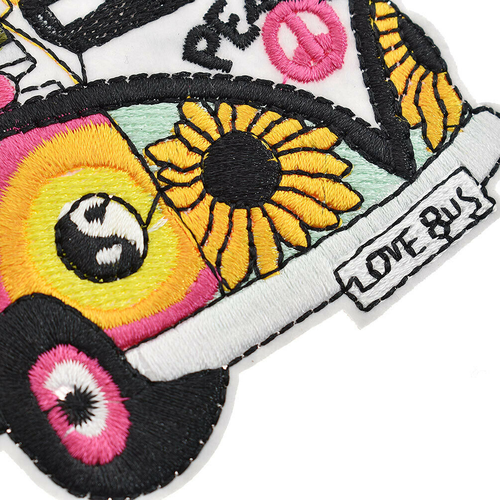 Love and Peace Bus Patch Embroidery Sew on Iron on Badge Appliques DIY Crafts