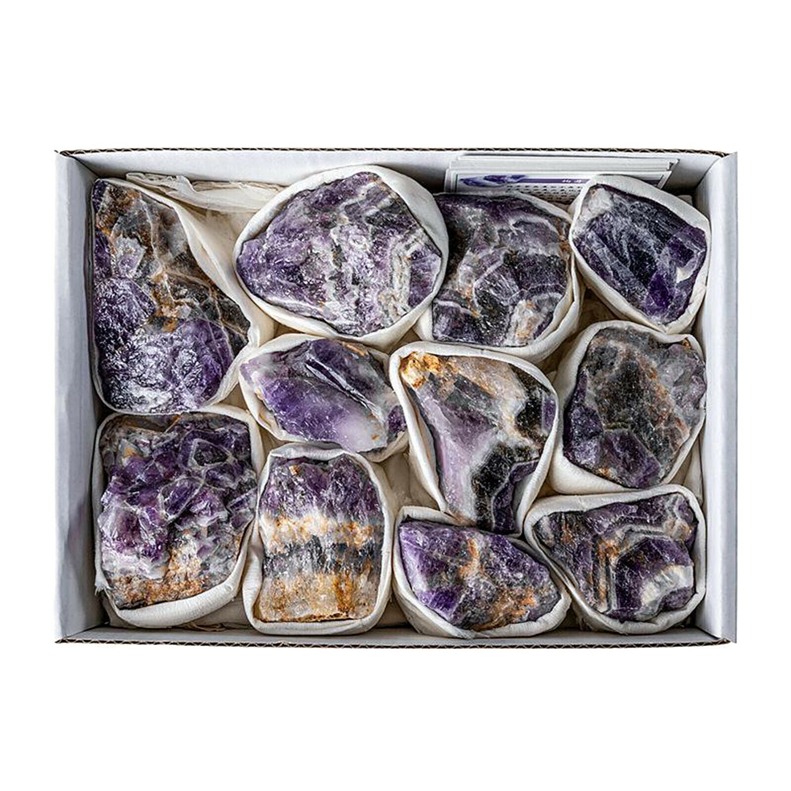 1 Box Amethyst Rock Purple Project Crystal Raw Mineral Quartz Geode Gift