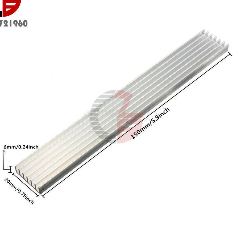 10PCS Aluminum Heat Sink Cooling 150x20x6mm LED for 1W 3W 5W LED Power Amplifier