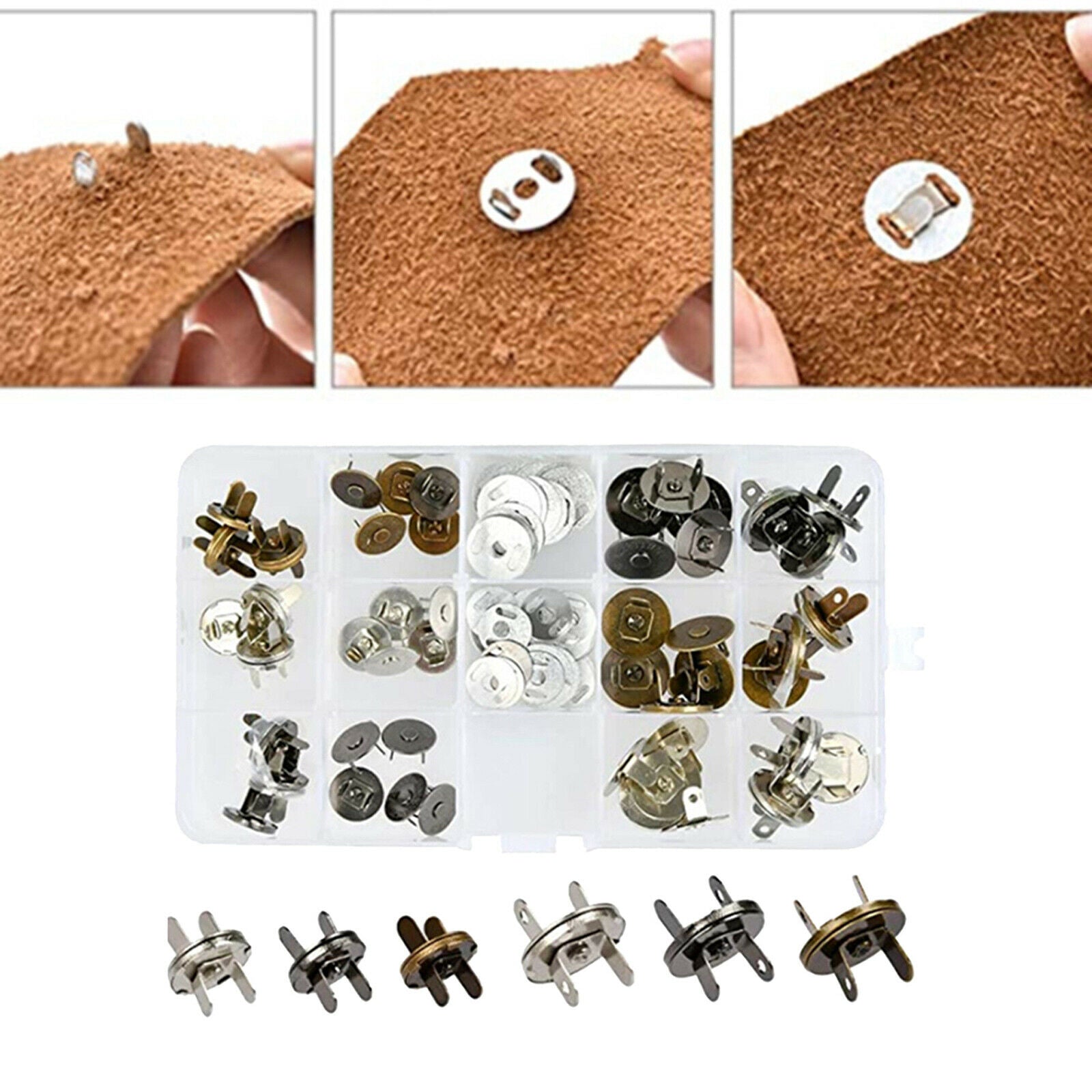 14/18mm Magnetic Snap Fastener Button for Purses Sewing Craft Bags Cloth 30x