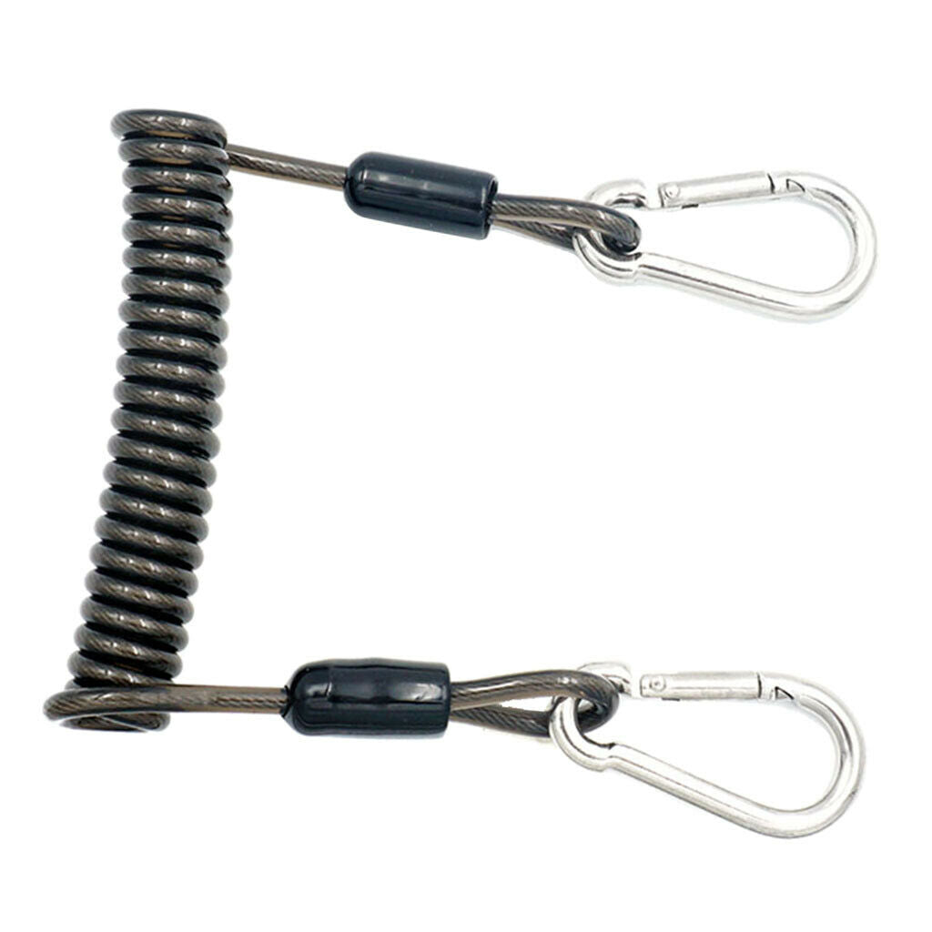 Diving Coil Lanyard Snap Clips For Scuba Diving Camera Torch Gear Equipment -