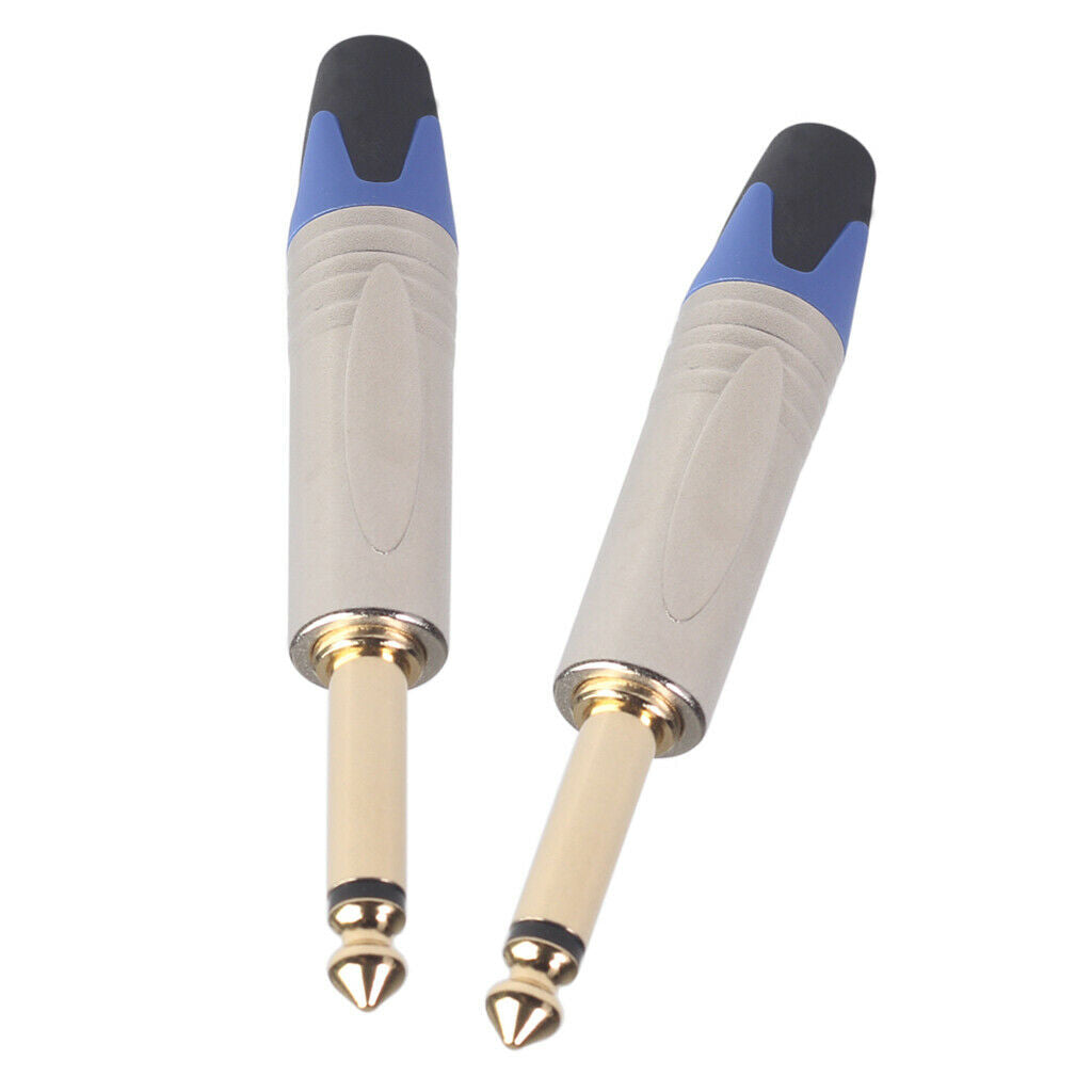 Set of 2 6.35 Mm Audio Cable Aux Cable Adapter for Microphone Guitar Amplifier