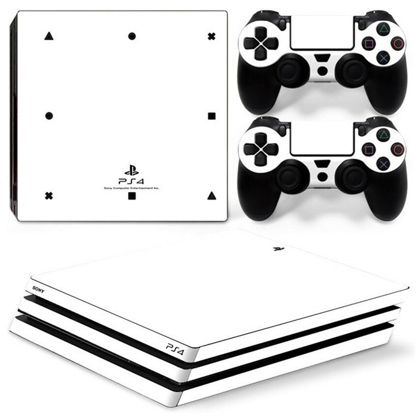 White Skin For  playstation PS4 PRO Console Stickers & 2 Controllers Skin