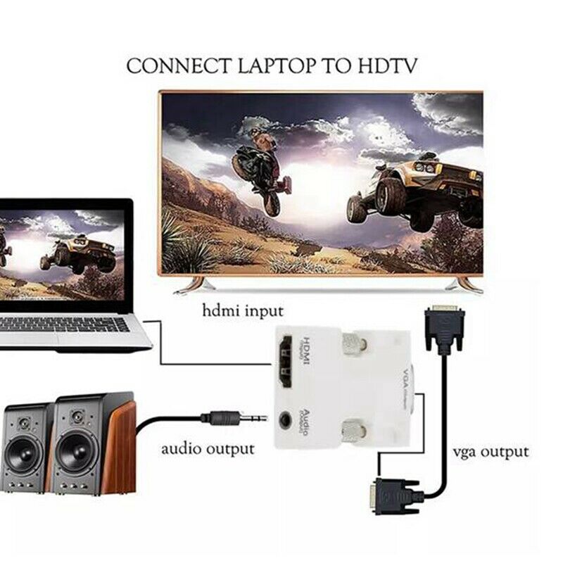 1080P MI to VGA Adapter Female to Male Digital to Analog Audio Video ConverterU2