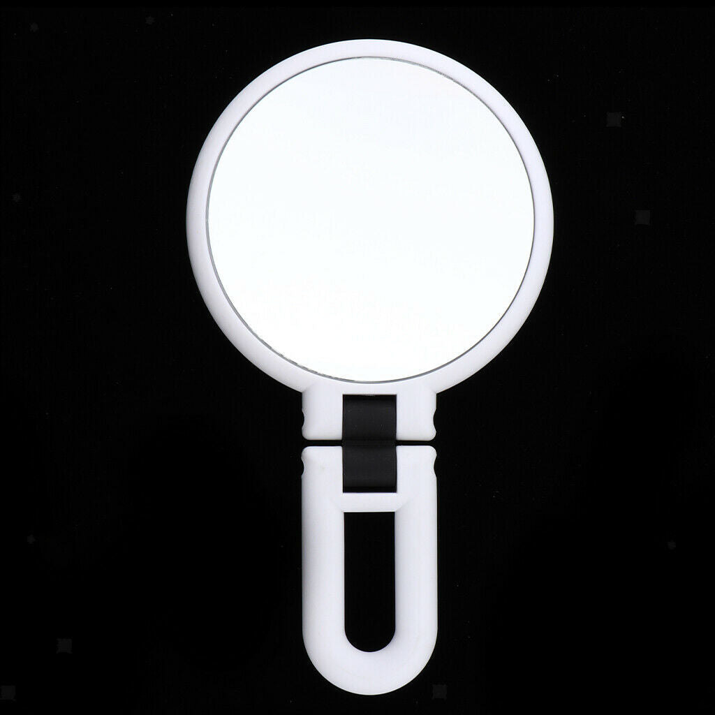 Folding Double Side Mirror Makeup Mirror with 15X Magnifying White Round
