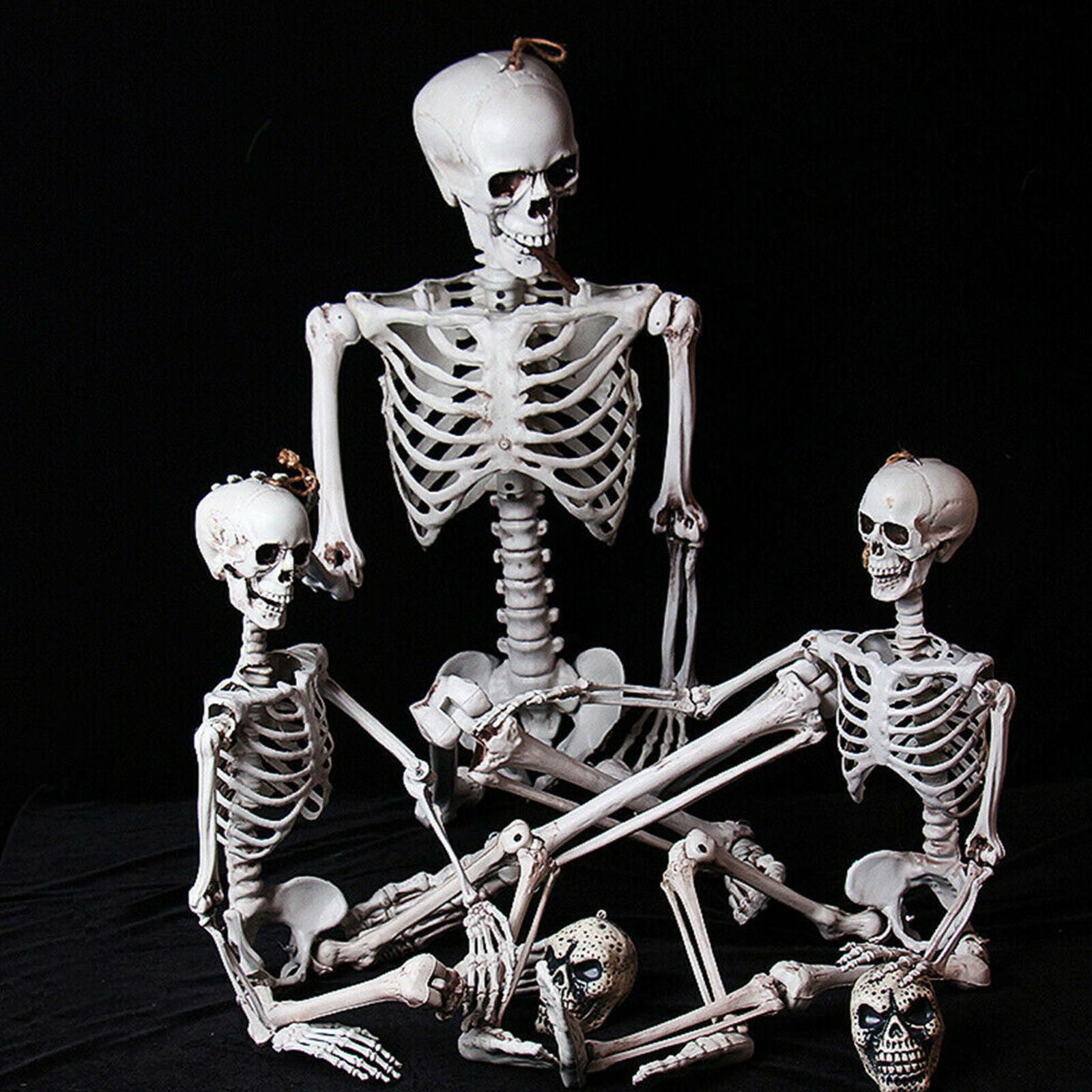 Plastic Jointed Human Skeleton Decoration Halloween Party Prop Decoration