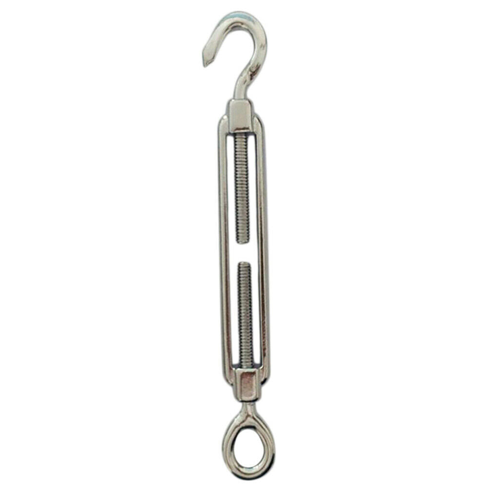 Stainless Steel Turnbuckle Wire Rope Tensioner Hook Eye Rigging Screw 4mm