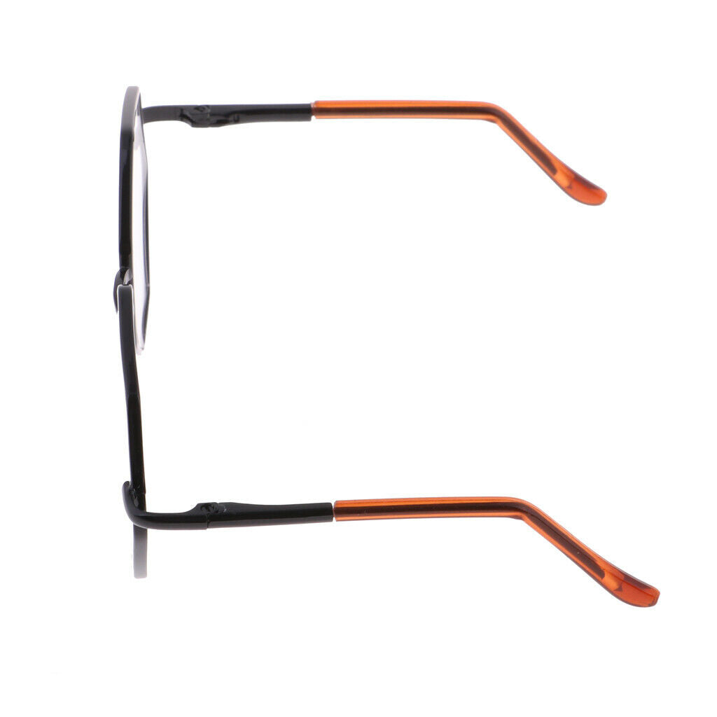 Fashionable Hexagon Black Frame Eye Glasses Transparent Lens Glasses For 20-25cm
