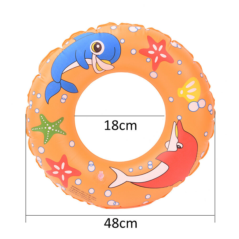 50cm Kids PVC Cartoon Printing Inflatable Float Swimming Ring Color Random WY1