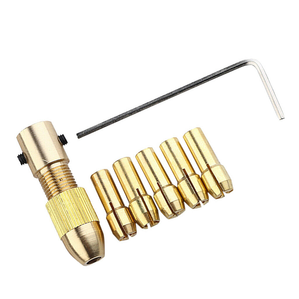 9pcs Drill Bit Collet Chuck Tool Axis Copper   Micro Twist 0.5-3mm Collet