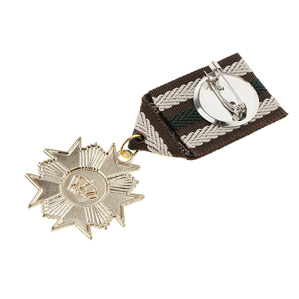 Prettyia 2pcs Geometric Pendant Medal Mens Uniform Badge Brooch Retro Fabrics