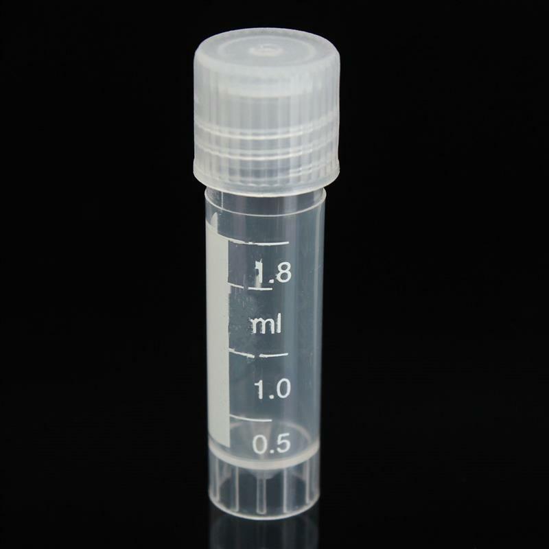 2ml Conical Micro Centrifuge Tubes W/Caps Plastic Chemistry Test Vials 100Pcs