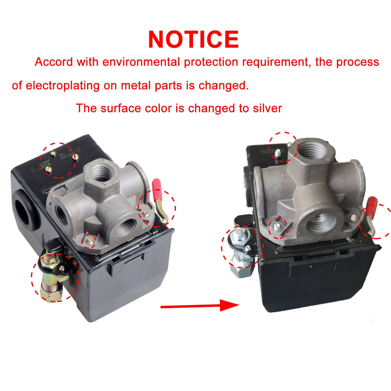 120PSI 4 Port Unloader On/Off Lever Air Compressor Pressure Switch Control Valve