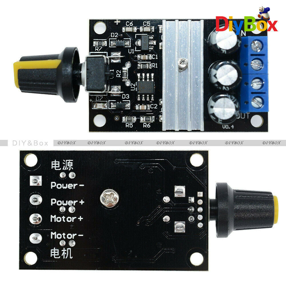 DC 6V 12V 24V 28V 3A PWM Motor Speed Control Switch Controller Black For DC Moto