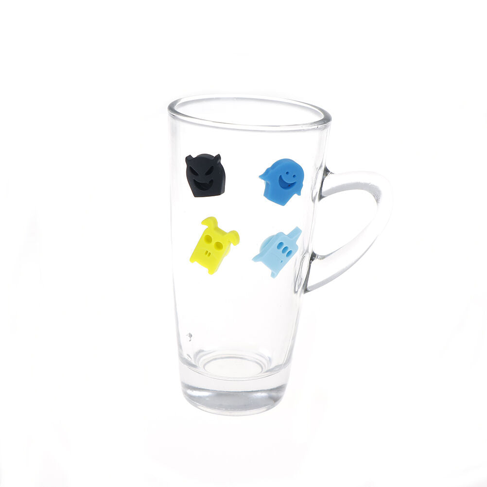 10X Party Suction Cup Wine Glass Silicone Label Rubber Glasses RecognizerM.l8