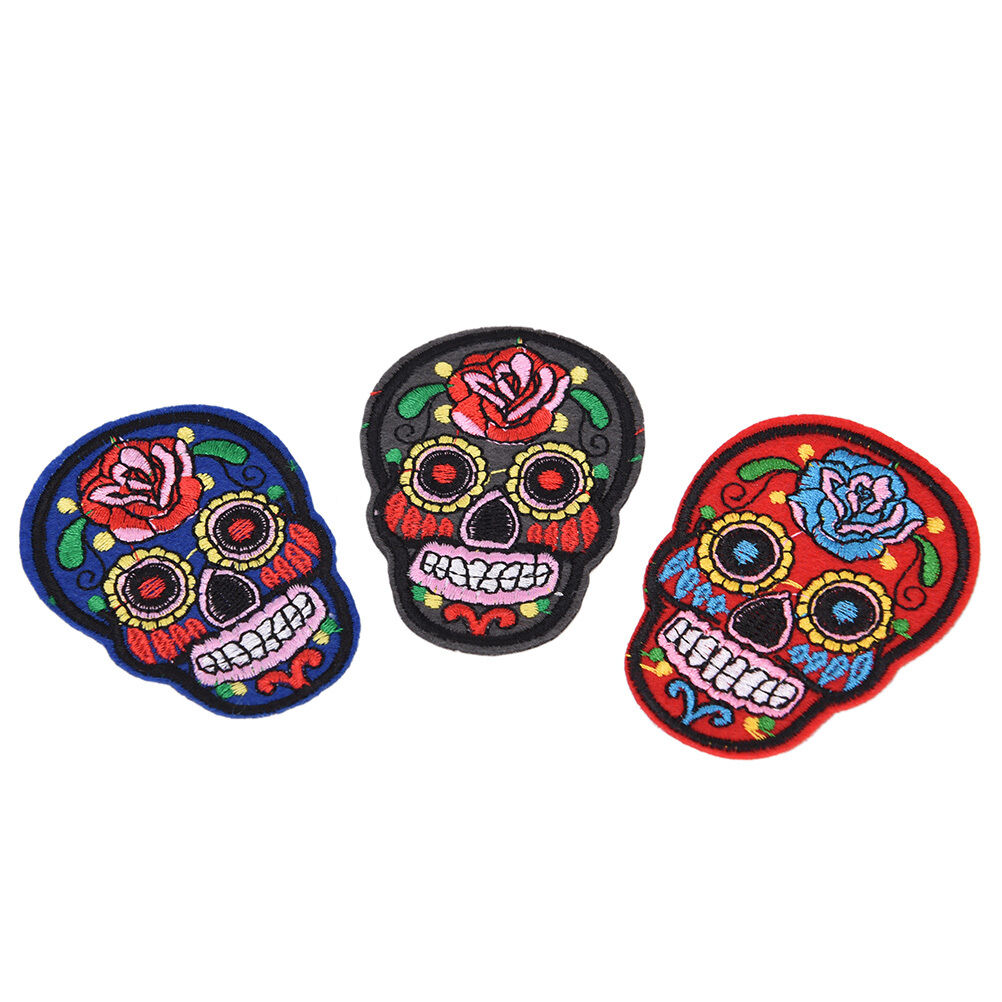 8Pcs iron on patches for clothes sew-on embroidered patch applique rose sk.l8