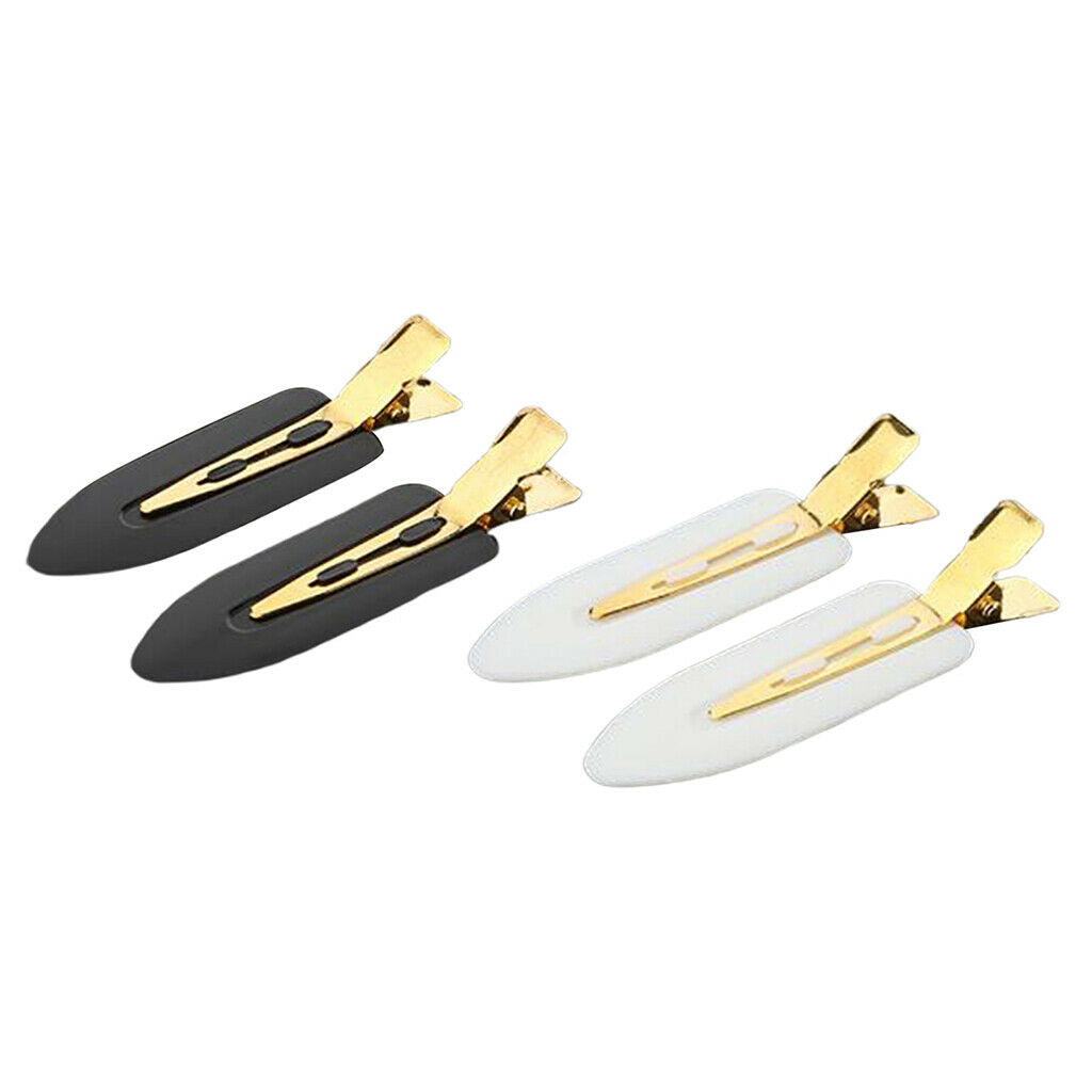 4 pcs No Bend Hair Clips Snap Barrettes  For Hairstyle Bangs Makeup