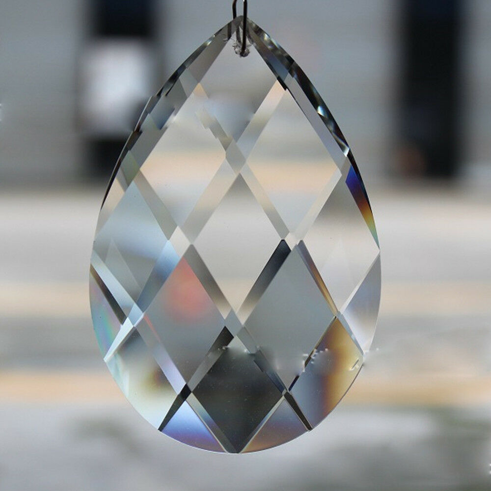10pcs Clear Glass Crystal DIY Chandelier Ceiling Hanging Drop Pendant Lamp Decor