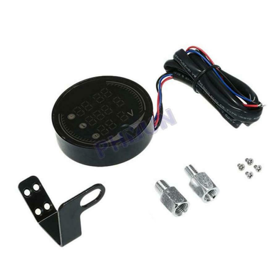 Universal Motorcycle ATV Voltmeter Thermometer LED Clock Display USB Charger