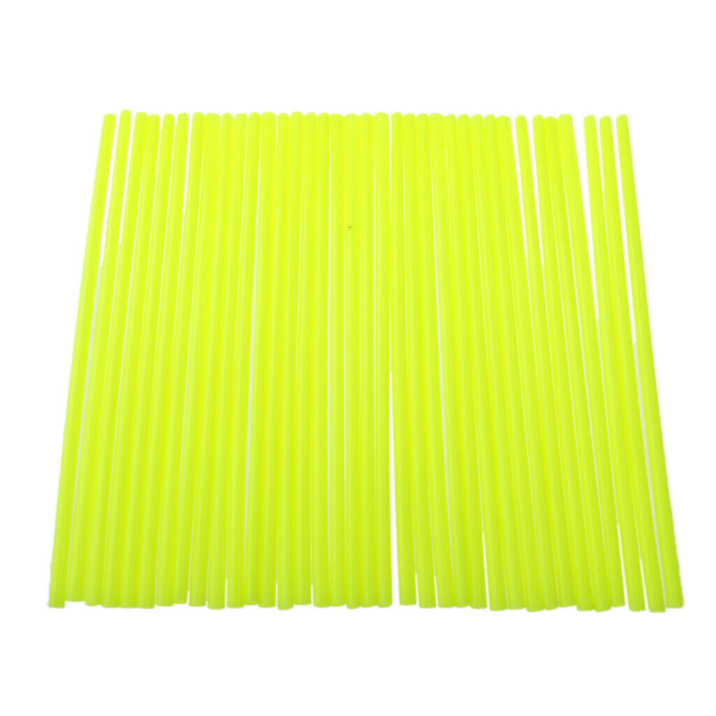 72 Pieces Universal Motorbike Wheel Rim Spoke Wraps Skins Cover Yellow