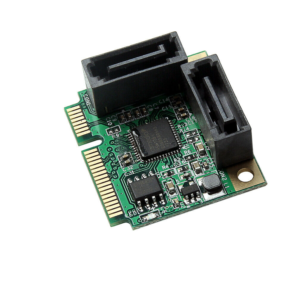 Mini PCI-Express to 2 Ports SATA 3.0 III 6Gb/s Expansion Card Single Chip