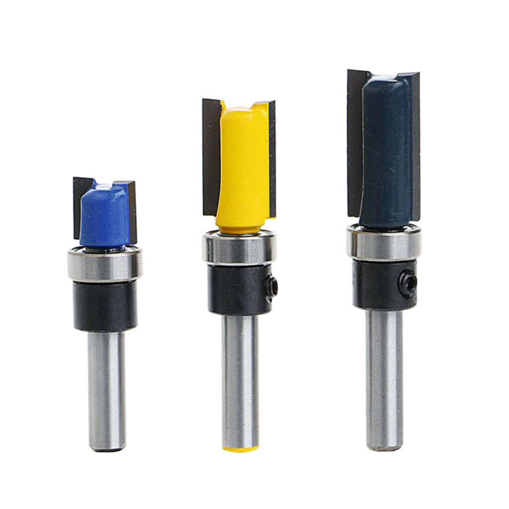 3PCS 1/4 INCH SHANK FLUSH TRIM TRIMMER WORKTOP LAMINATE CUTTER ROUTER BIT