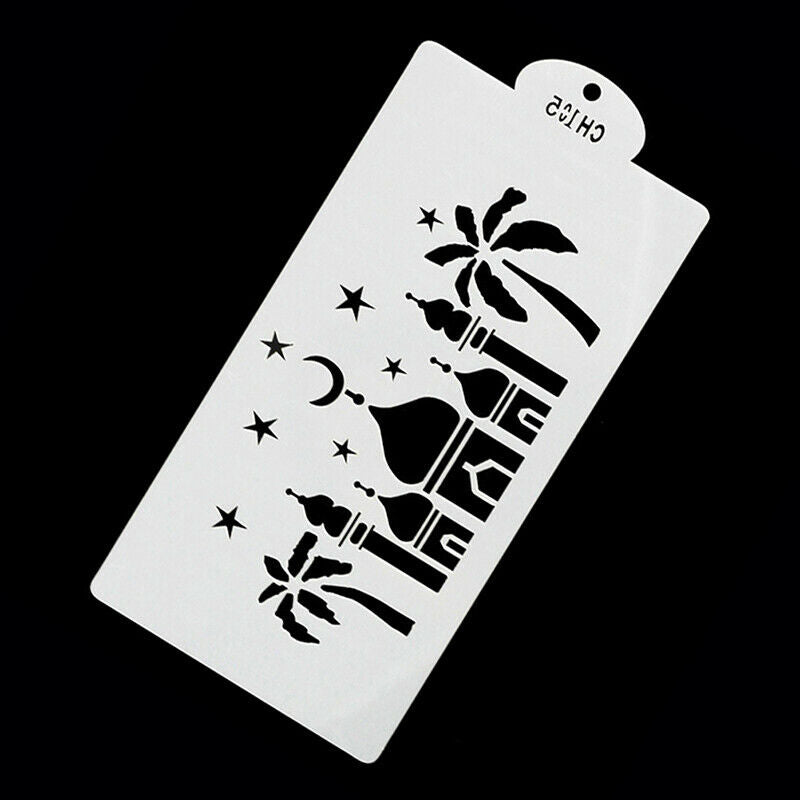 1pc Eid Mubarak Ramadan Cake Template Coffee Spray Stencil DIY Fondant tool