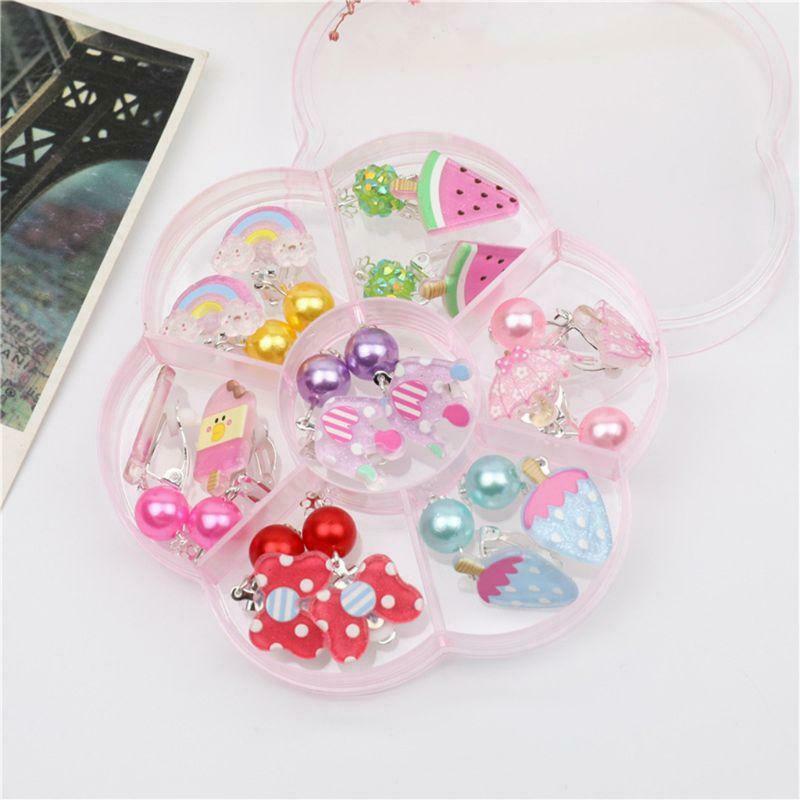 7 Pairs Mini Lovely Ear Clips for Girls Hypoallergenic Kids No Piercing Earrings