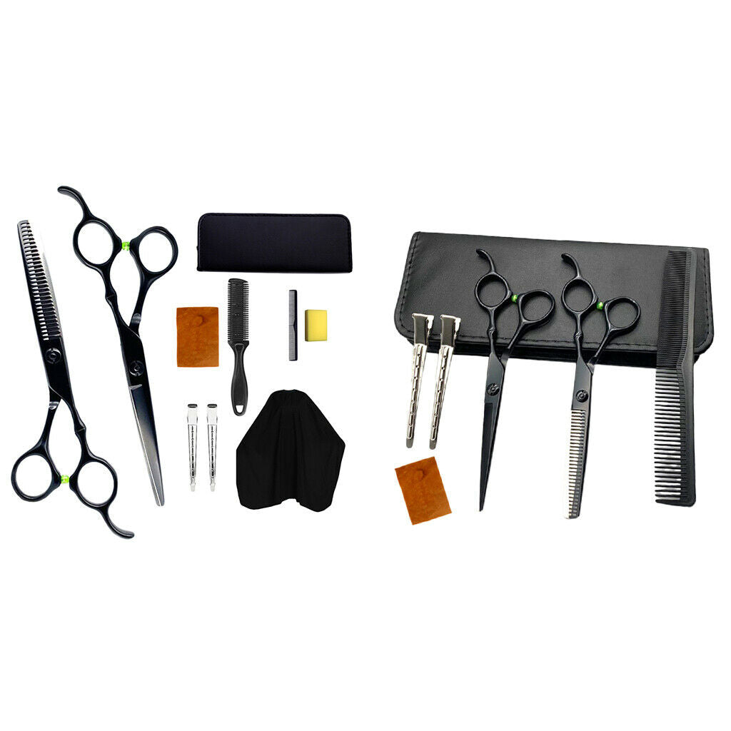 10pcs 6.0'' Salon Hair Cutting Scissors Styling Tool Barber Hair Shears Set