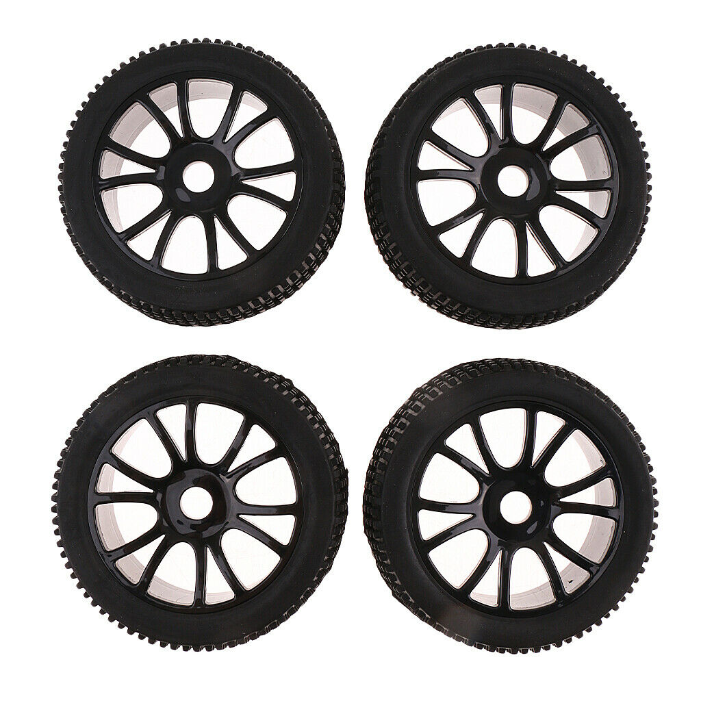 4Pieces 1/8 RC Car Tires Wheel Rims Hex for HSP HPI RC Truck Car Parts