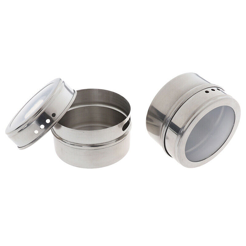 1PC Outdoor Spice Storage Container Jar Stainless Steel Tins With Clear  TtH FT