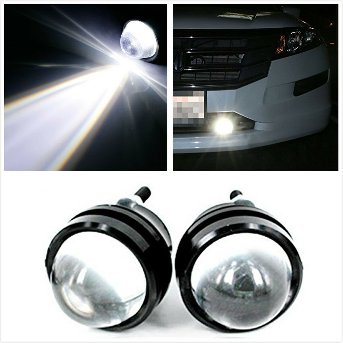 2X 6000K 6K HID Highlight fog lights reverse lamp Bull Eye LED Projector Light