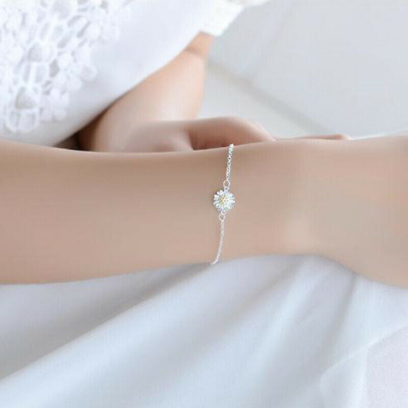 Beautiful Small Daisy Flower Chian Bracelet Simple Charm Bracelets Women .l8