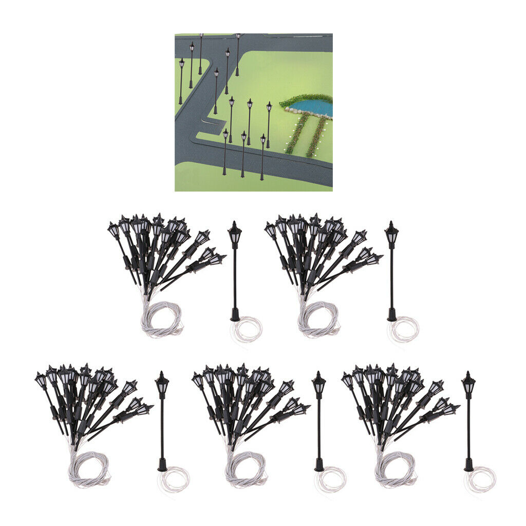 100 Pieces 1/150 Painted Yard LED Lights Lamp for Train Railway Scenery