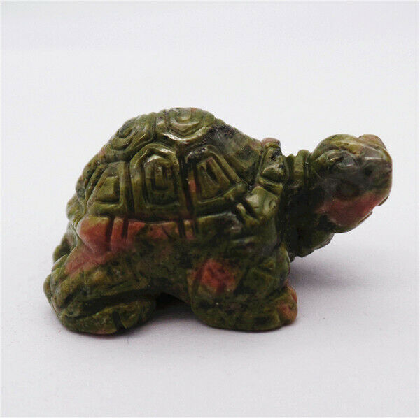 38x23x19mm Natural Unakite Jasper Carved Tortoise Decoration Statue Decor HH7915