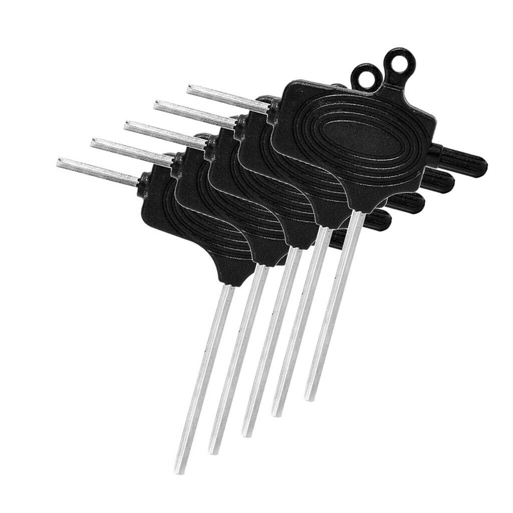 5 Pieces T Handled Allen Wrench Hex Key Hexagon Screwdriver Tool Set Black
