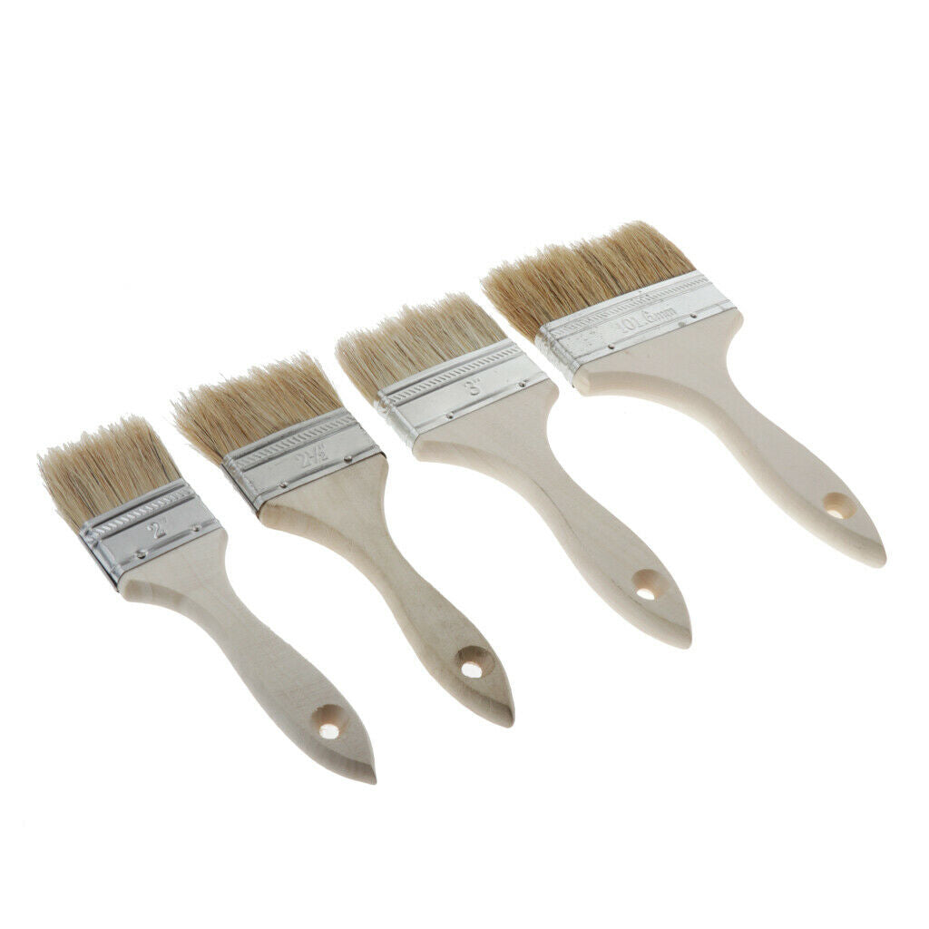 4Set Flat Paint Brushes Watercolor Acrylic Oil