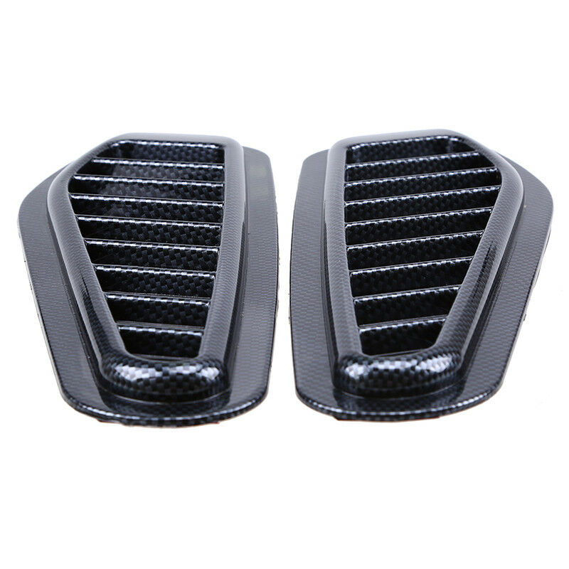 2PC Car Front Bonnet Hood Decorative Simulation Air Flow Intake Scoop Vent Cover