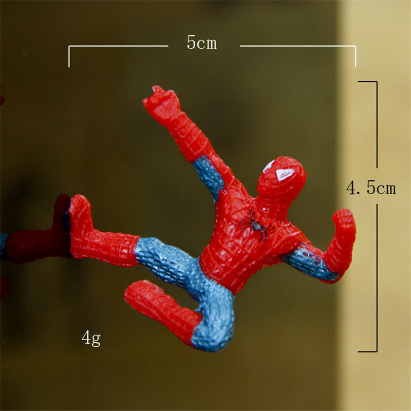6Pcs Mini Spiderman PVC Figures Toys Spider Man Car Home Decoration Super Heroes
