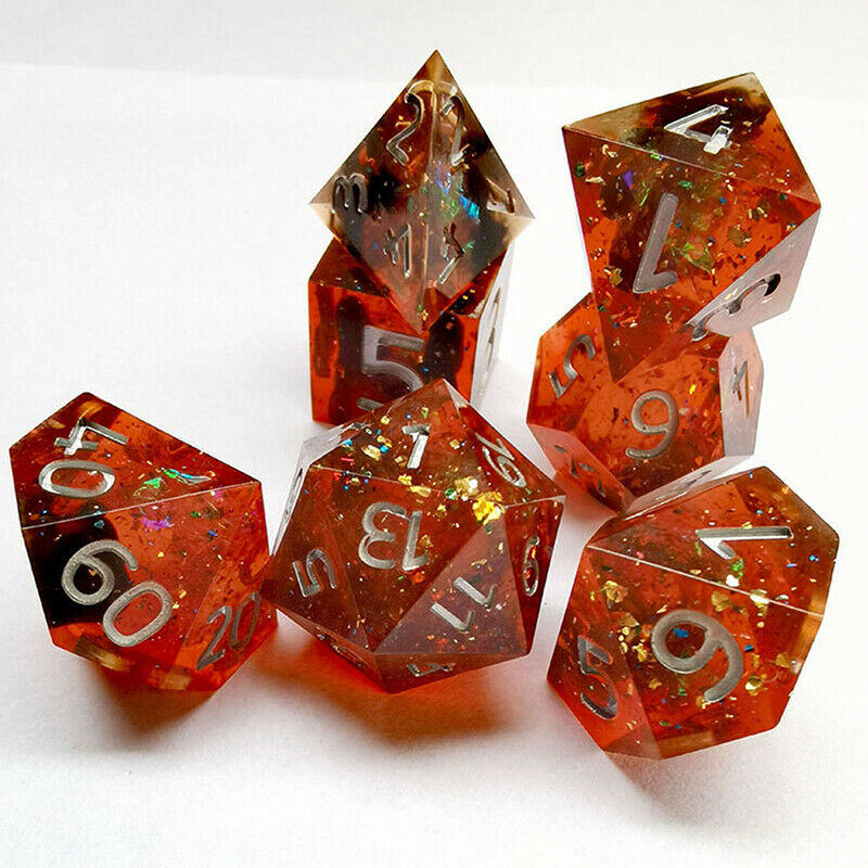 7PCS Handmade Number Dice Set for D&D Dungeons and Dragons Table Ga WLDFAU