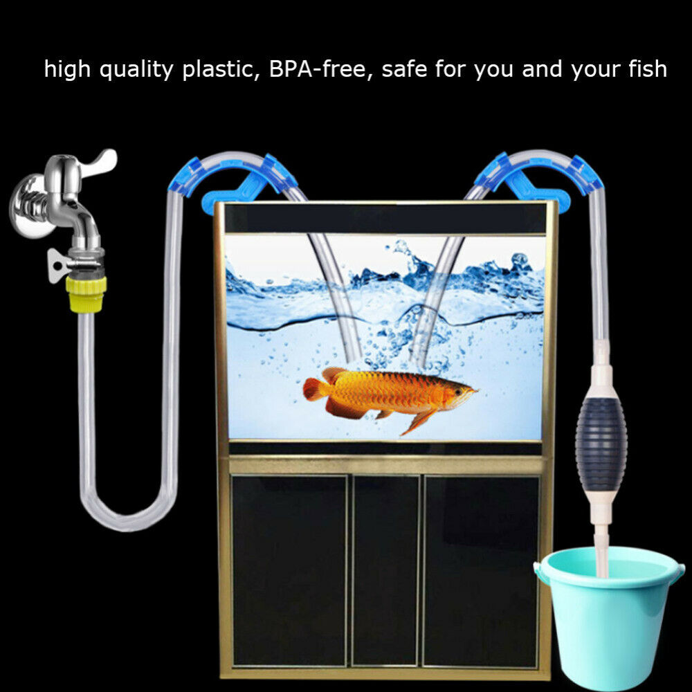 Fish Tank Gravel Cleaner Vacuum Aquarium Cleaning Pump Kit 5m Water Tube