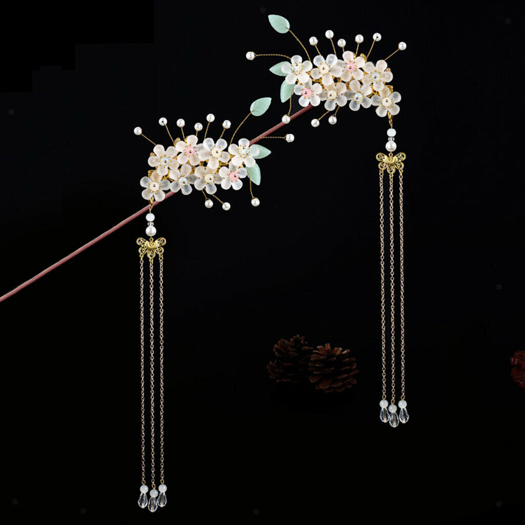 2 Pieces Female Hairpin Retro Hair Comb Tassel Hair Clasp Hair Accessories