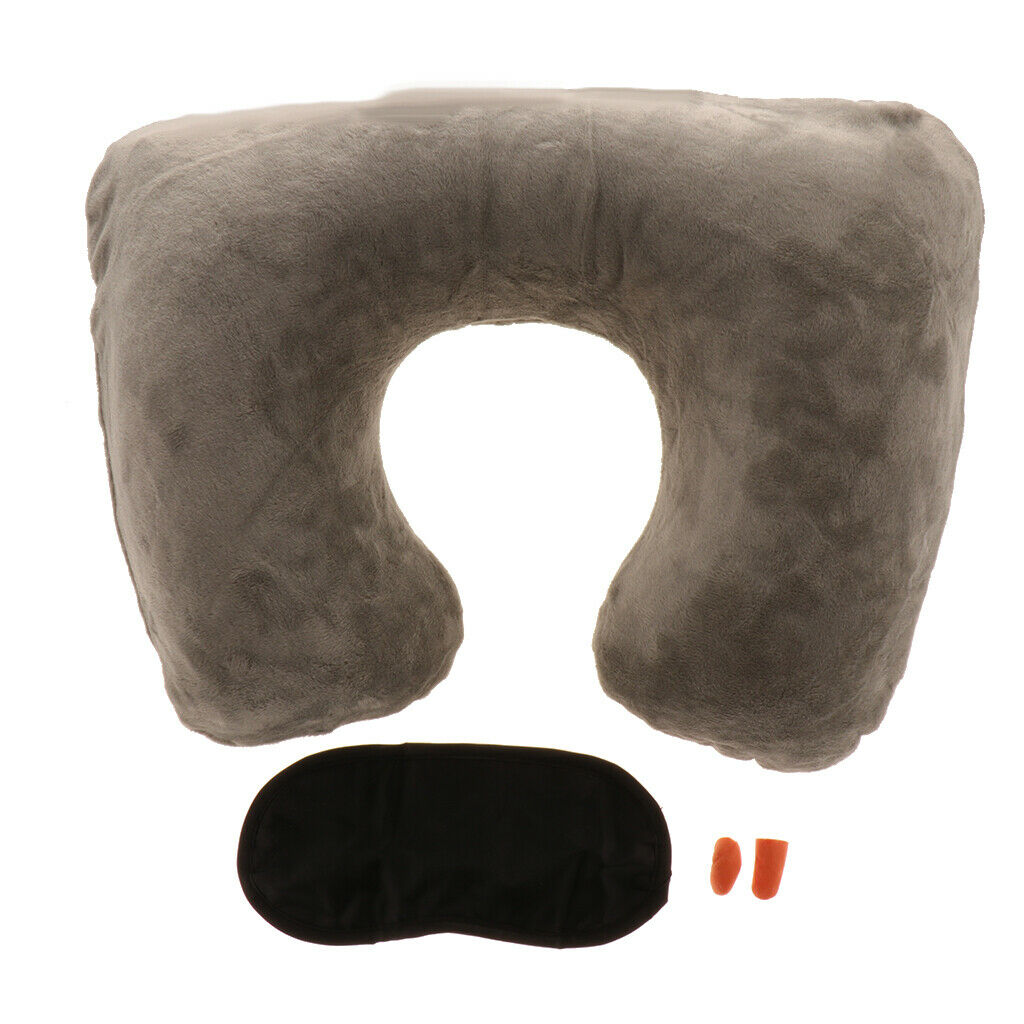 Protect Neck   Pillow Inflatable Air Travel Flexible Grey