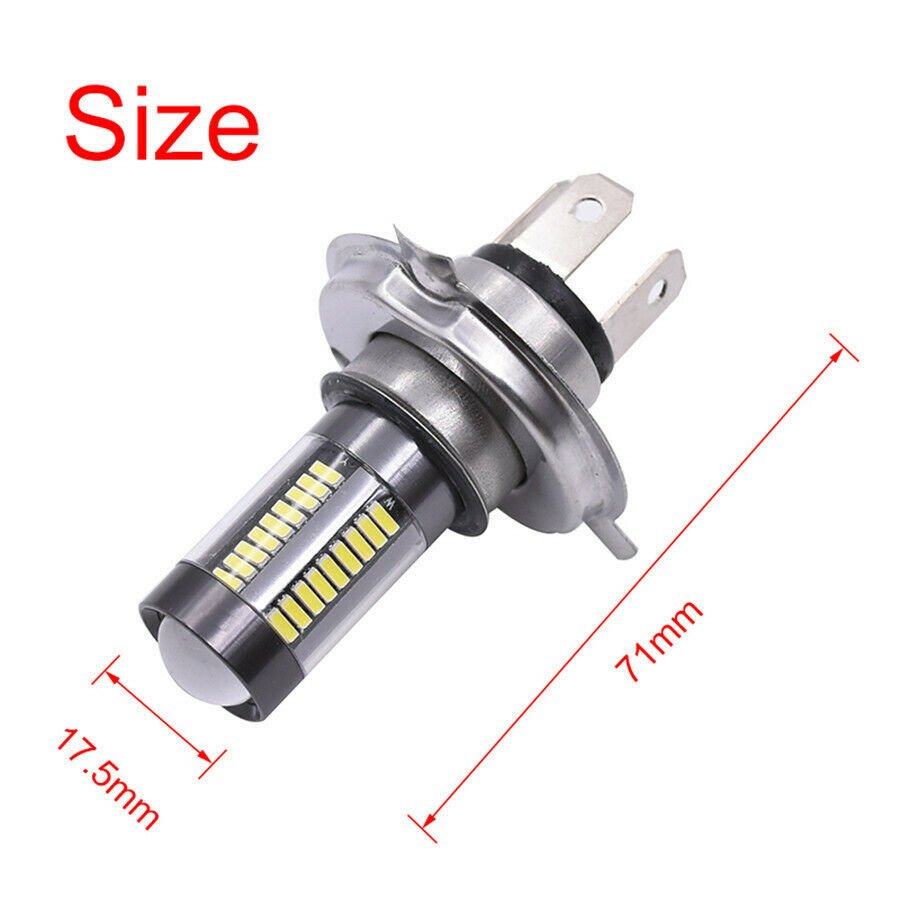 100W White H4 9003 HB2 66-LED High Power Hi/Lo Beam Headlight DRL Motorcycle Car